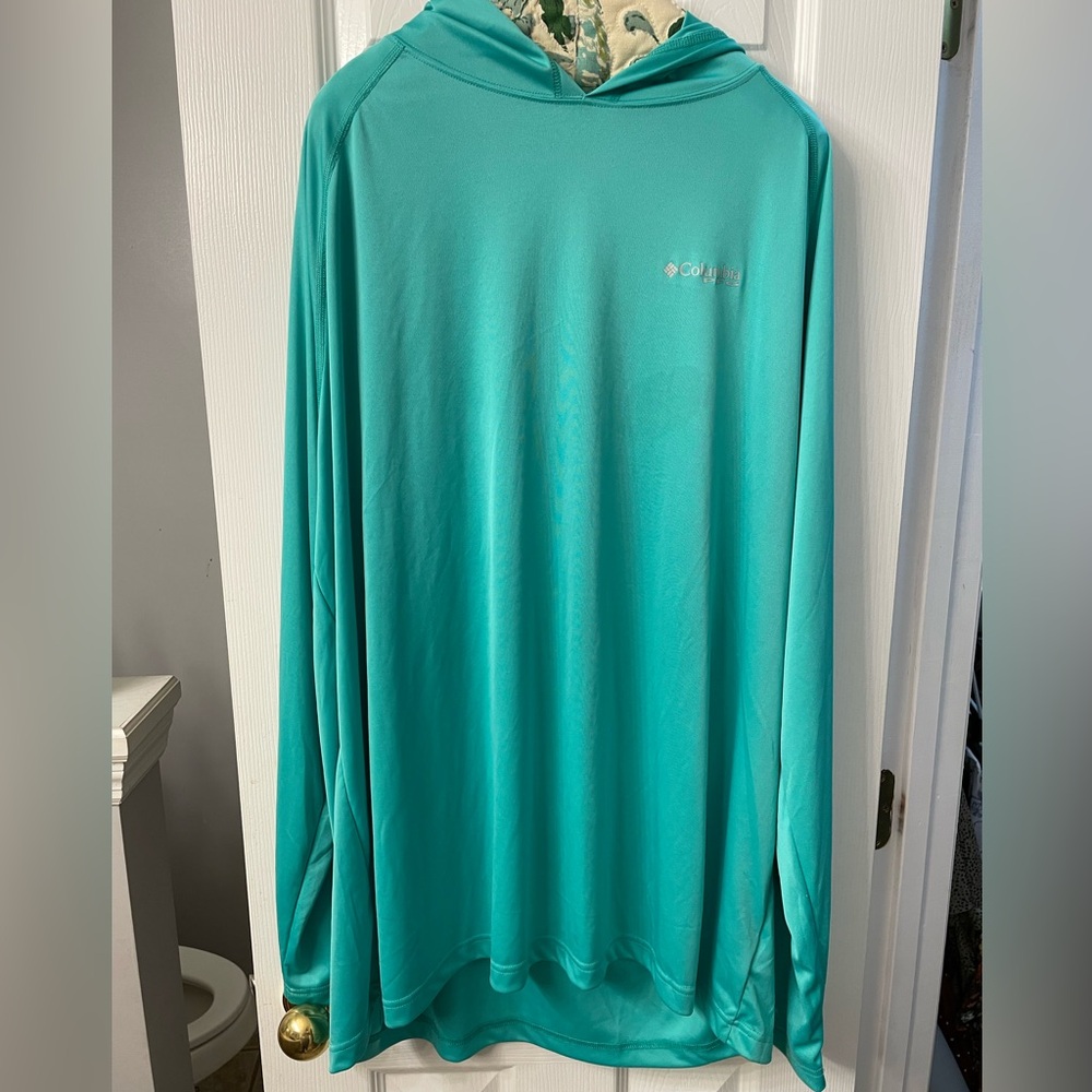 Columbia PFG long sleeve fishing shirt with hood XXL